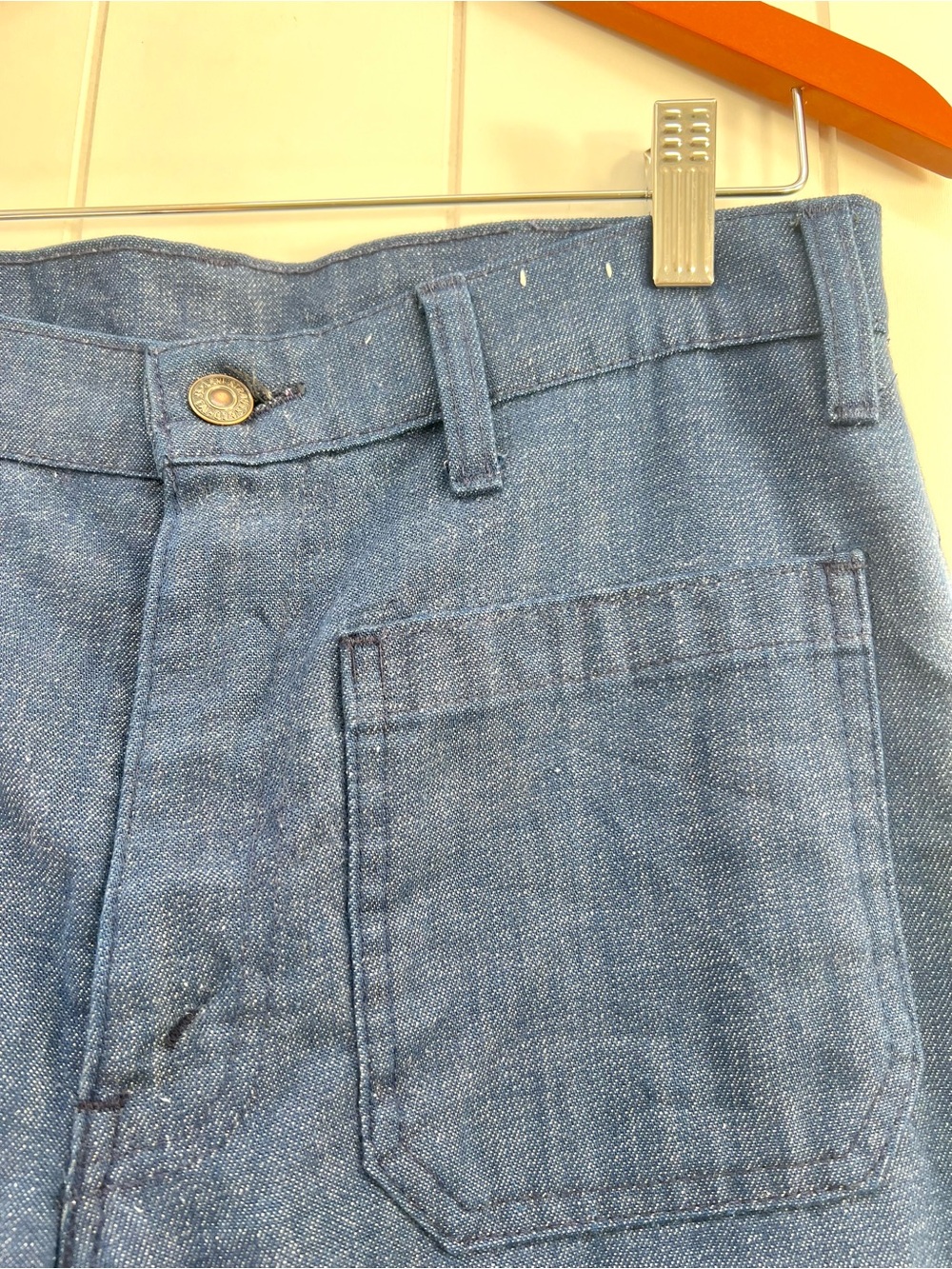 Vintage 1970s Levis Fresh Produce Carrot Tab Denim Bells Flare RARE Collectible - Picture 2 of 11